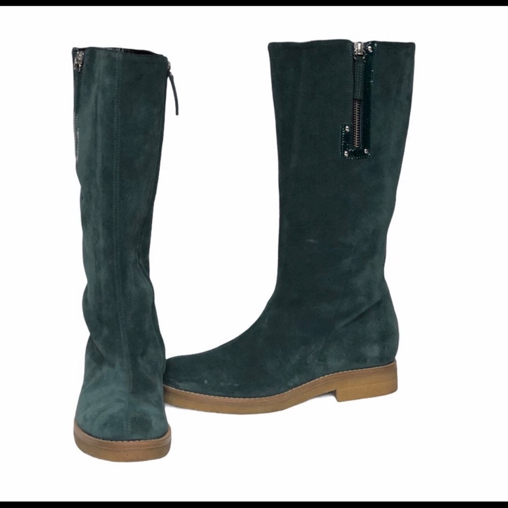 FINAL PRICE LAST CHANCE Tapeet by Vicini Turquoise Suede Leather Boots 38 - Picture 11 of 12